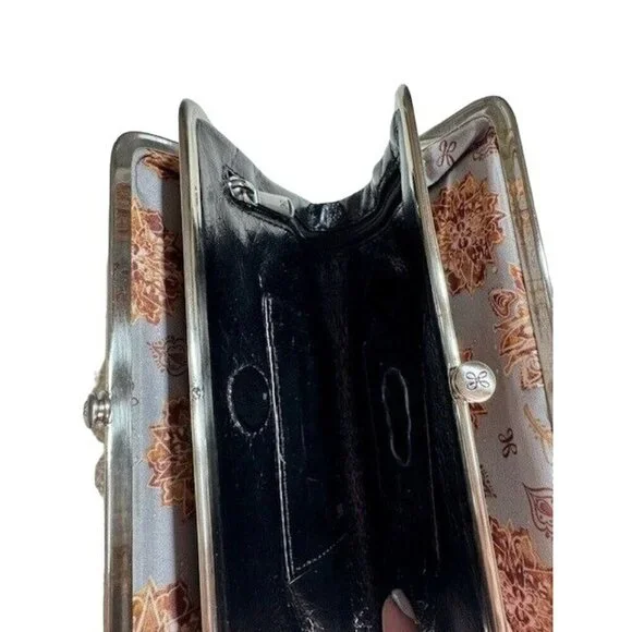 Vintage Hobo Leather Clutch Wallet With Plaid Design & Floral Lining- LT3230 - Picture 6 of 9